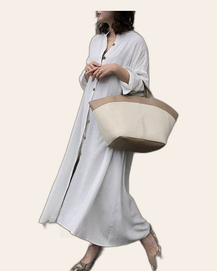 Button-Up Maxi Shirt Dress