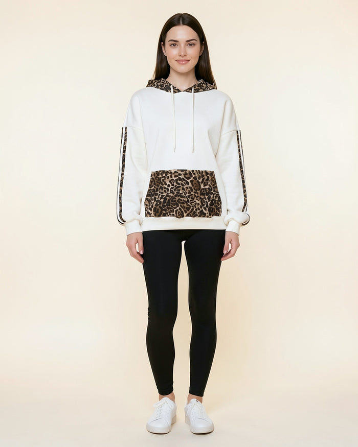 Leopard Pocket Statement Hoodie