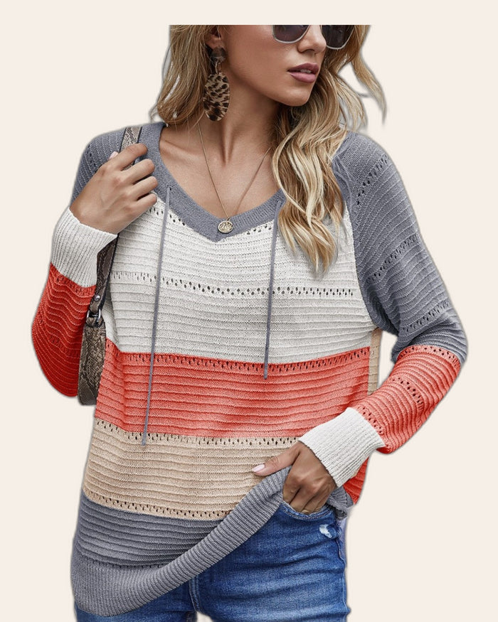 Sunset Stripe Knit Hoodie