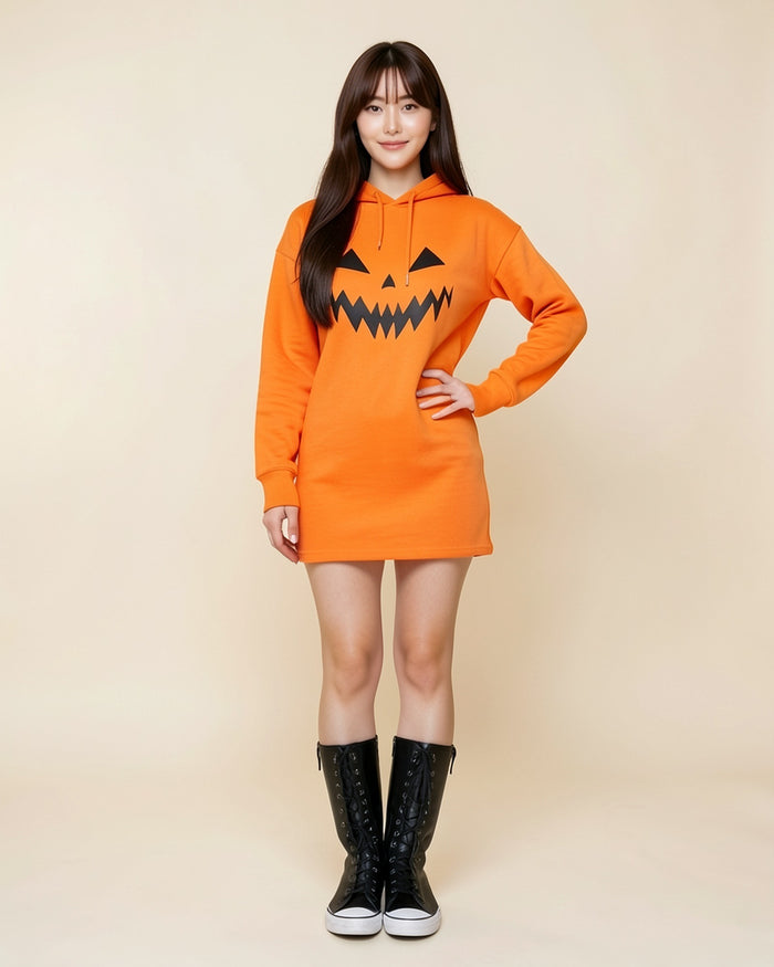 Jack-O'-Lantern Hoodie Dress