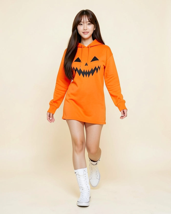 Jack-O'-Lantern Hoodie Dress