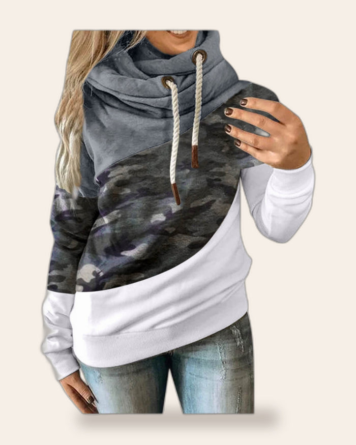 Camo Color-Block Hoodie