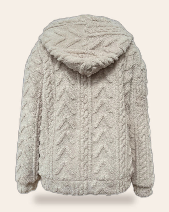 Cable Knit Teddy Hoodie
