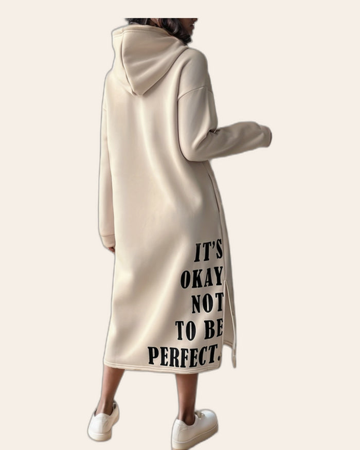 Side Slit Maxi Hoodie Dress