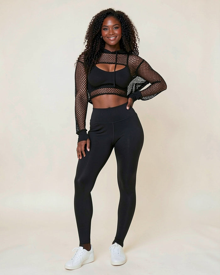 Fishnet Mesh Crop Shrug