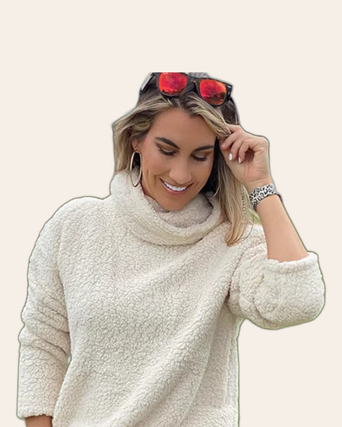 Teddy Fleece Turtleneck Pullover