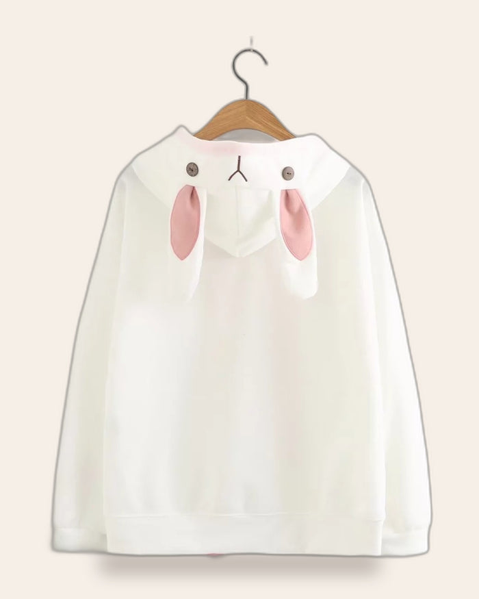 Bunny Ears Embroidered Hoodie