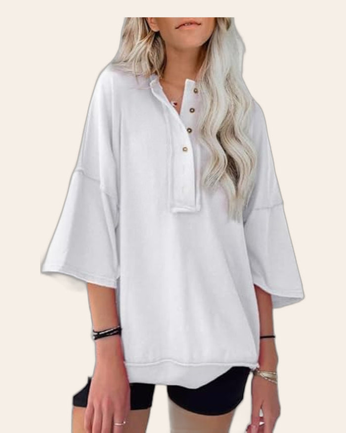 Half-Sleeve Henley Hoodie