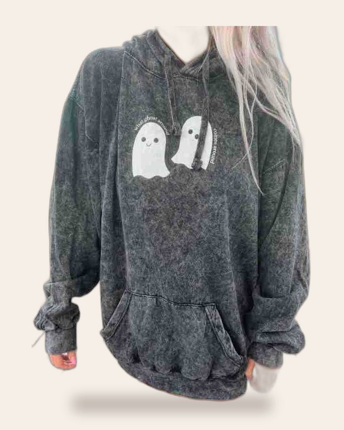 Cute Ghosts Acid Wash Hoodie