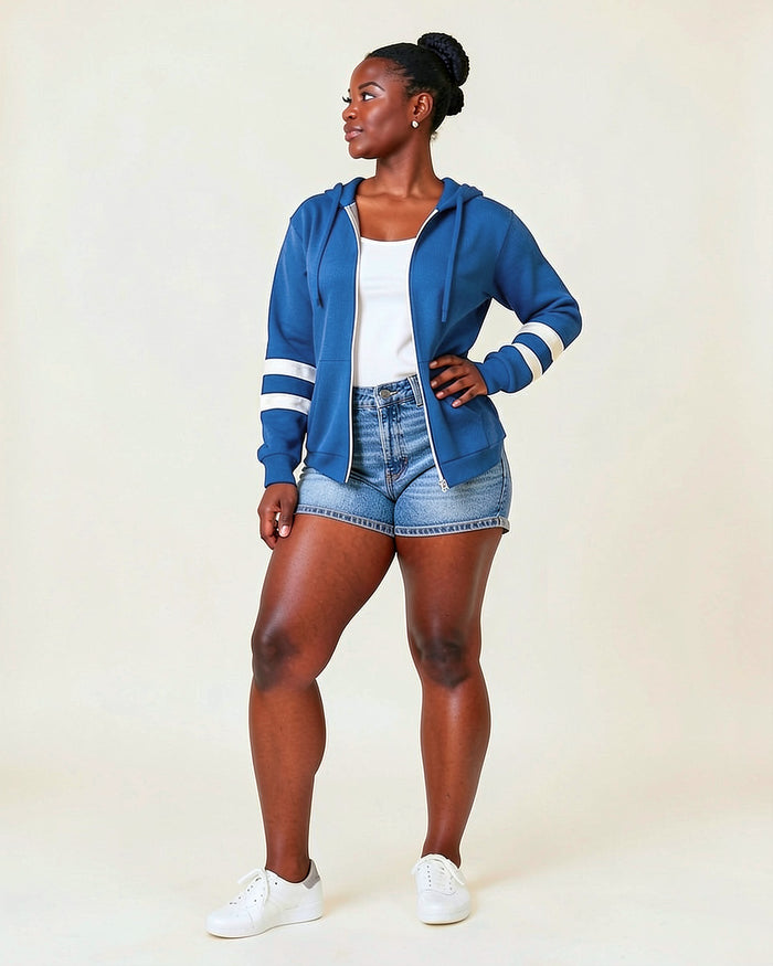 Varsity Stripe Knit Zip Cardigan