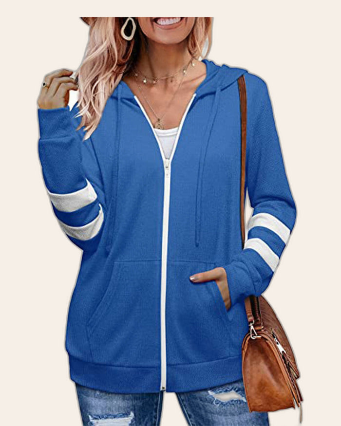 Varsity Stripe Knit Zip Cardigan