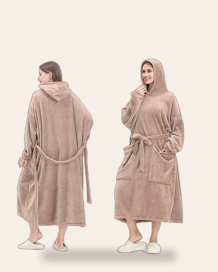 Flannel Blanket Robe Hoodie