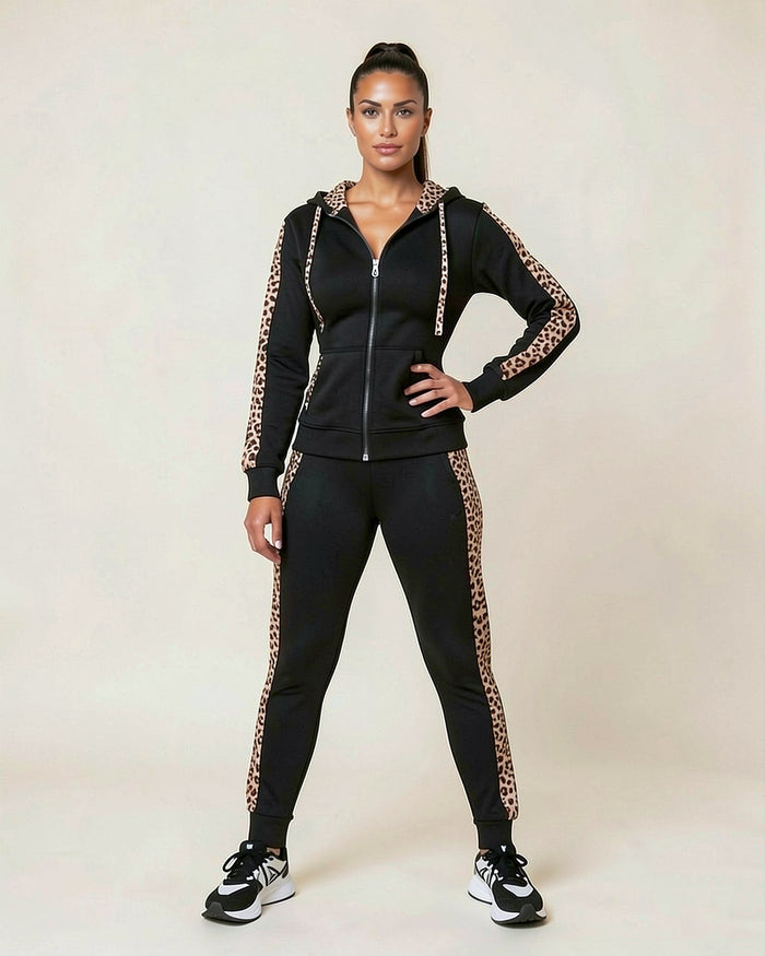 Leopard Stripe Zip Tracksuit