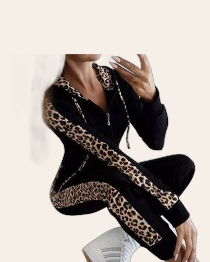 Leopard Stripe Zip Tracksuit