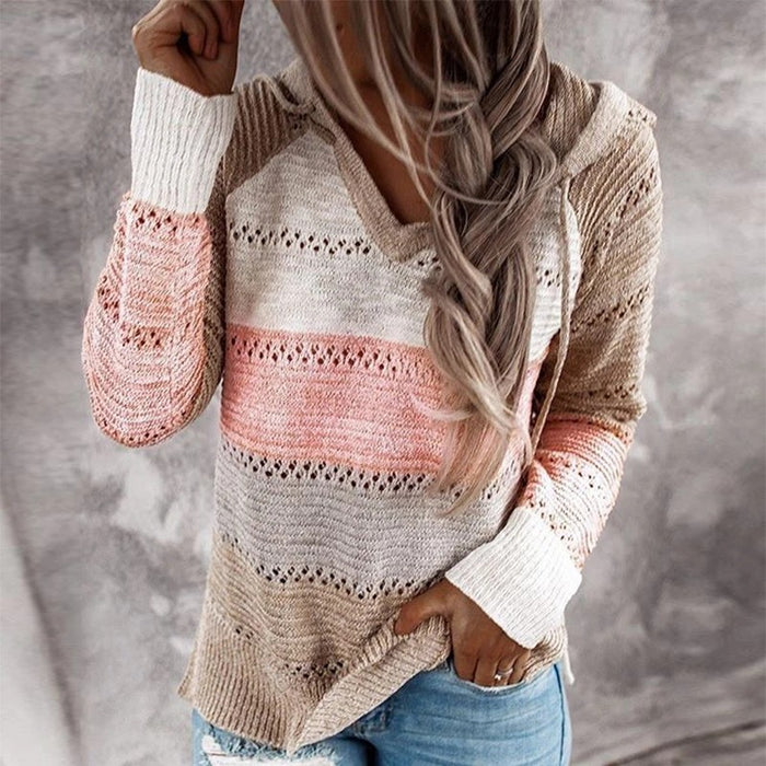Sunset Stripe Knit Hoodie