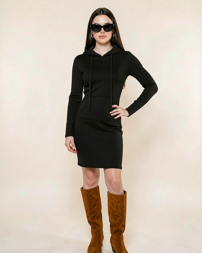 Classic Bodycon Midi Hoodie Dress