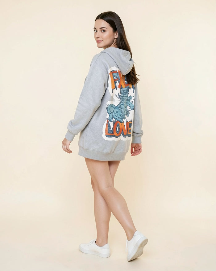 Graffiti Back-Print Hoodie Dress