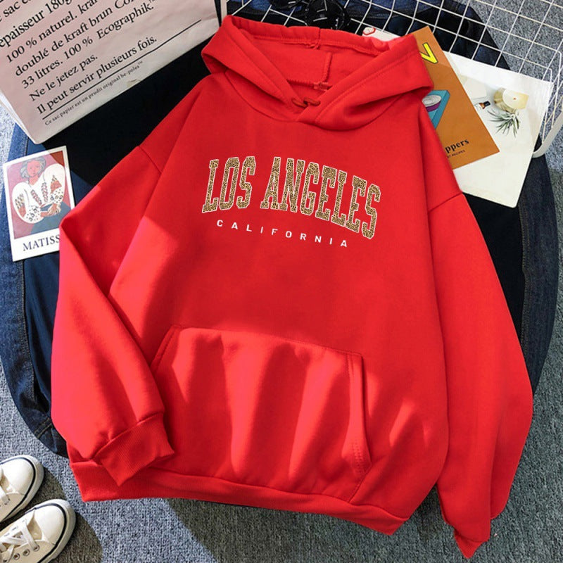 Los Angeles Leopard Letter Hoodie