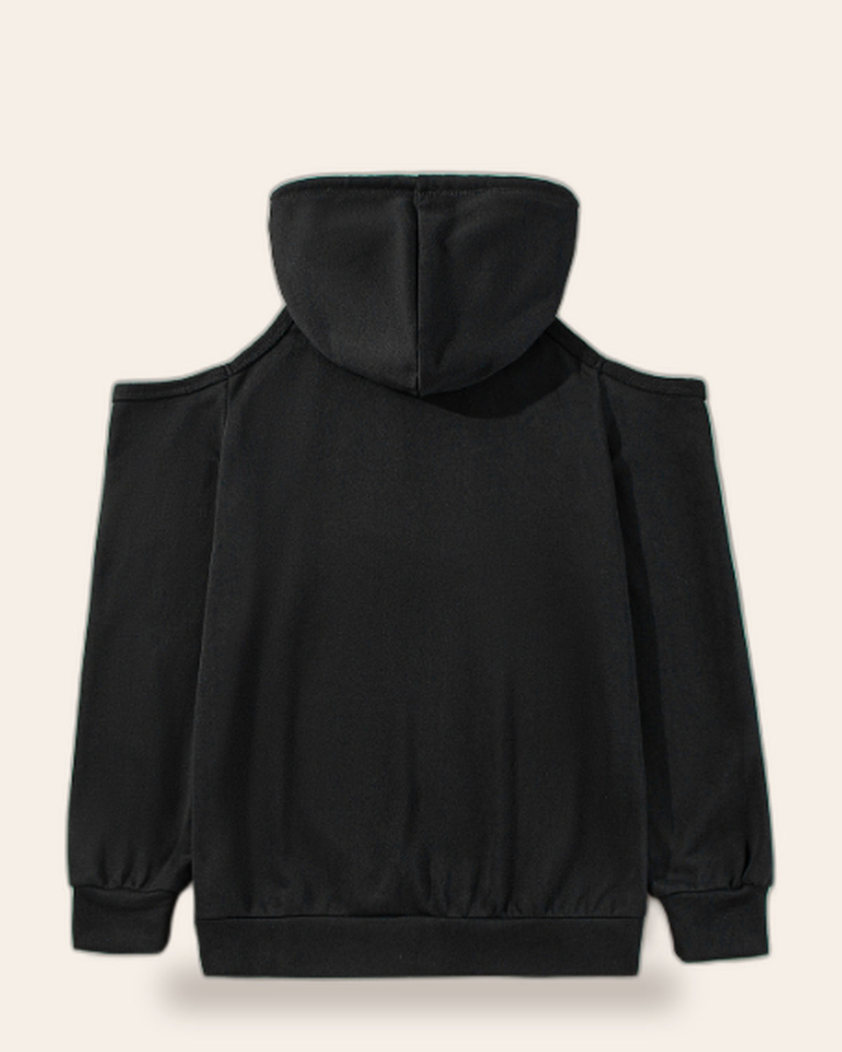 Cold Shoulder Drawstring Hoodie