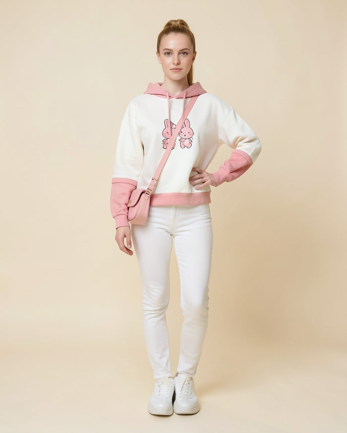 Sweet Bunny Two-Tone Hoodie