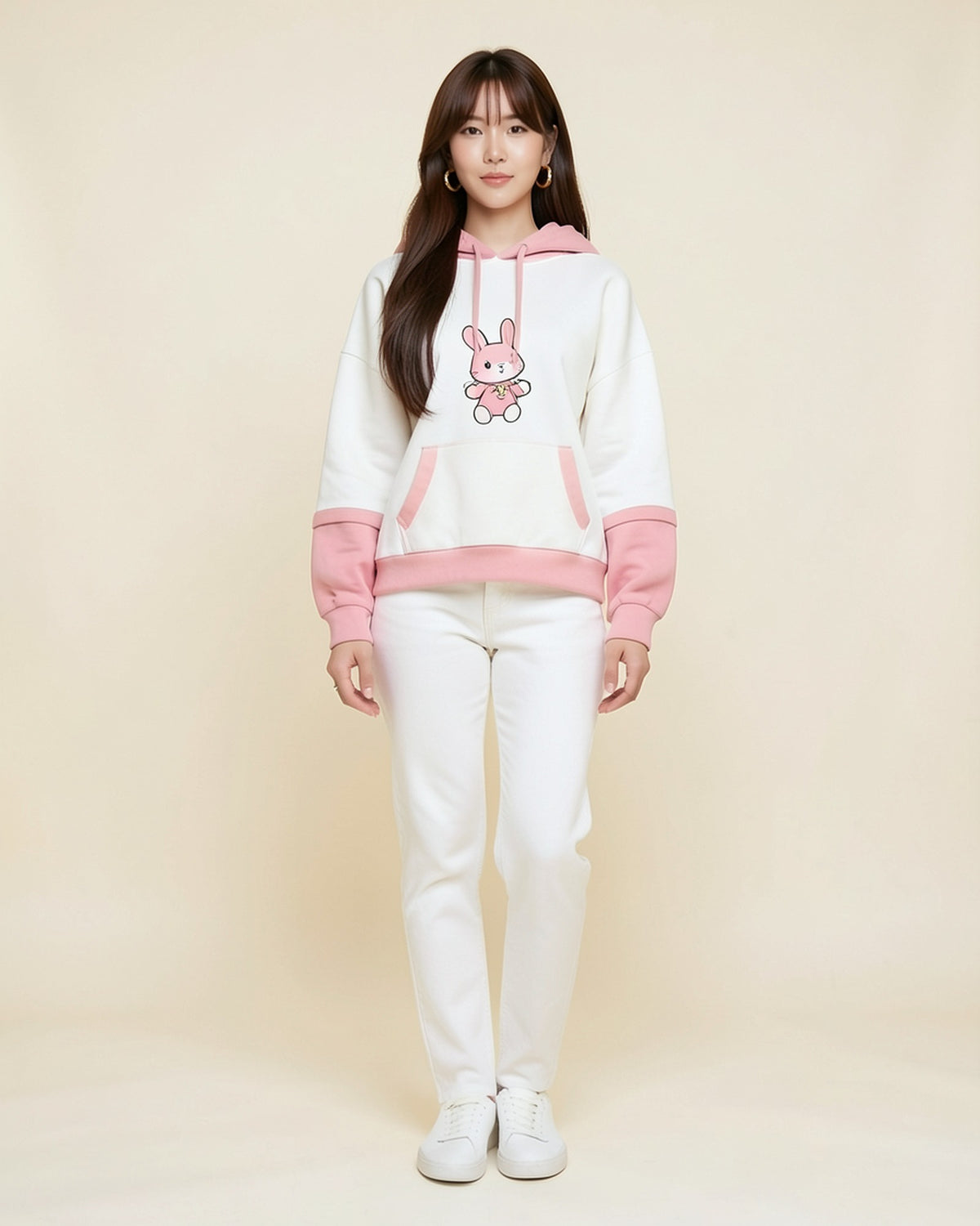 Sweet Bunny Two-Tone Hoodie