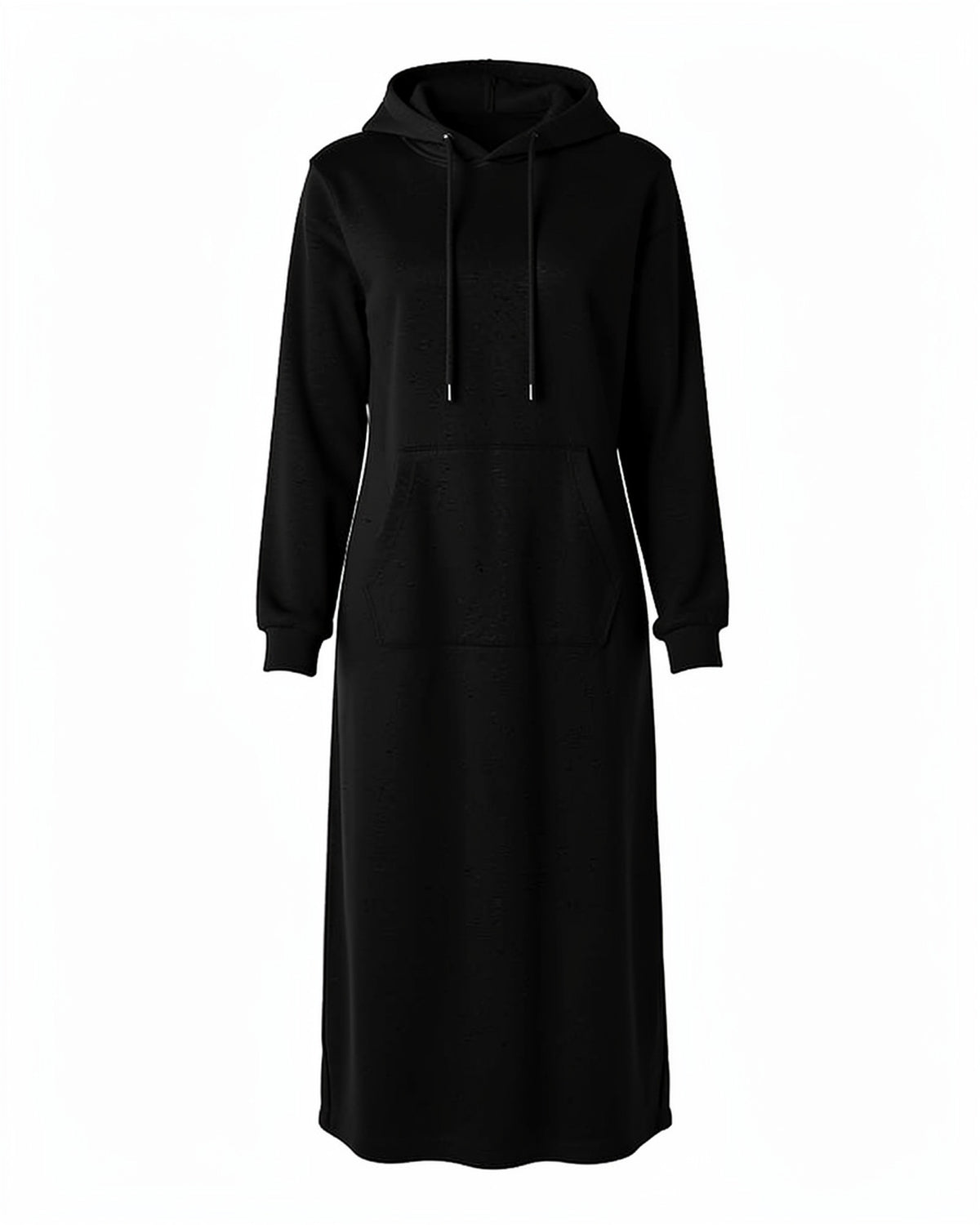 Effortless Black Maxi Hoodie Dress