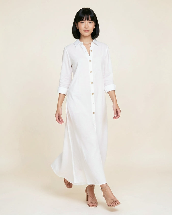 Button-Up Maxi Shirt Dress