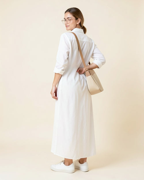 Button-Up Maxi Shirt Dress