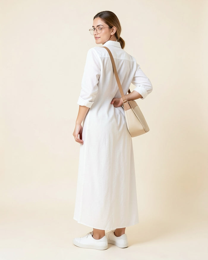 Button-Up Maxi Shirt Dress