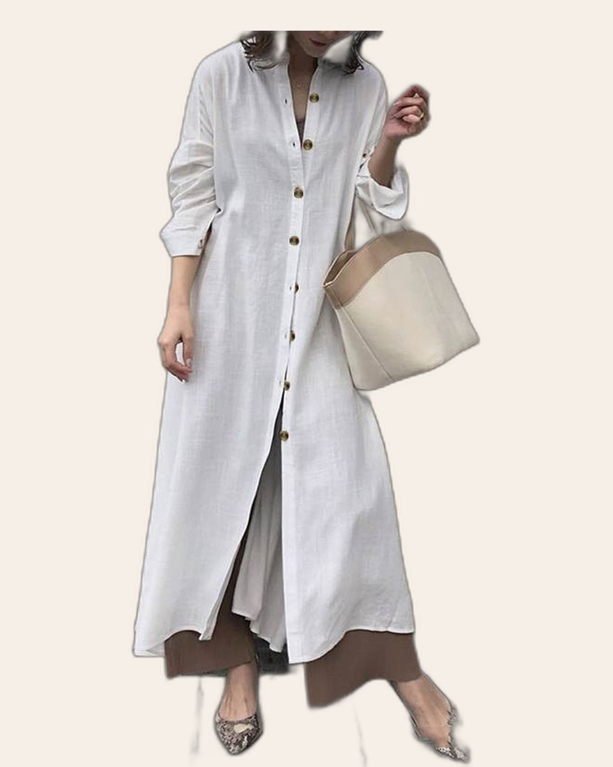 Button-Up Maxi Shirt Dress