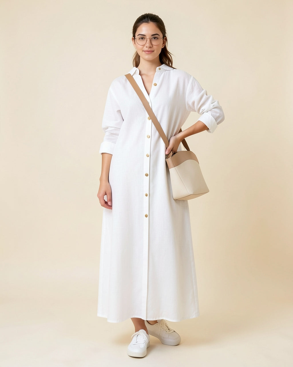 Button-Up Maxi Shirt Dress