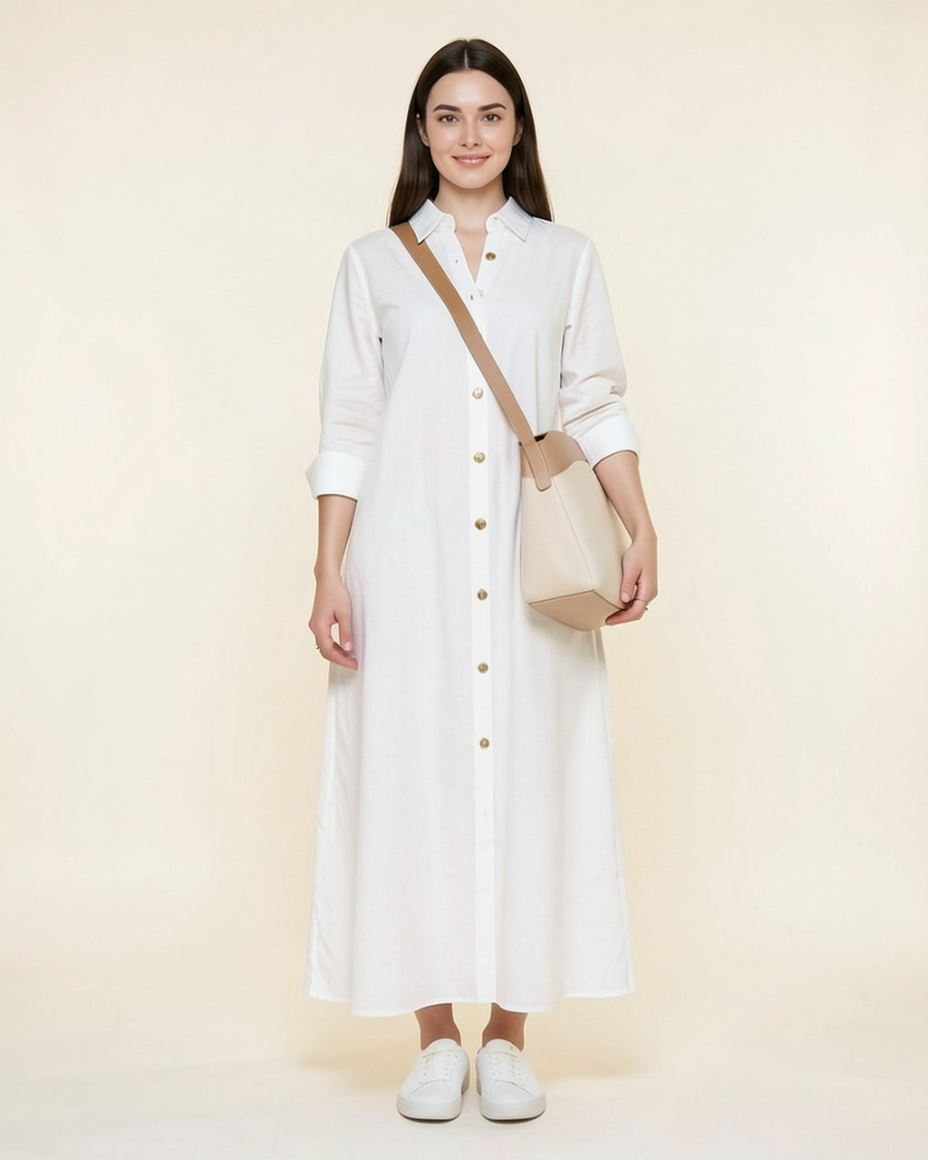 Button-Up Maxi Shirt Dress