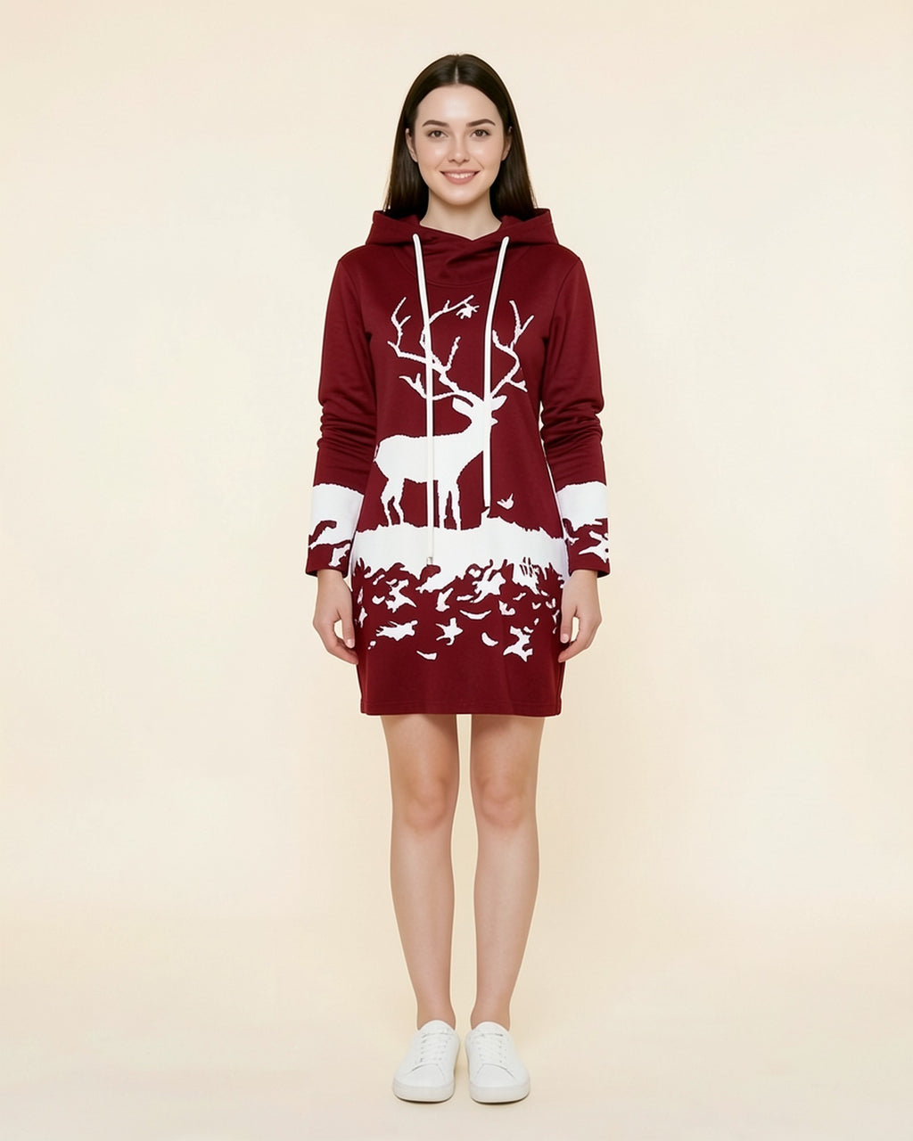 Reindeer Holiday Hoodie Dress