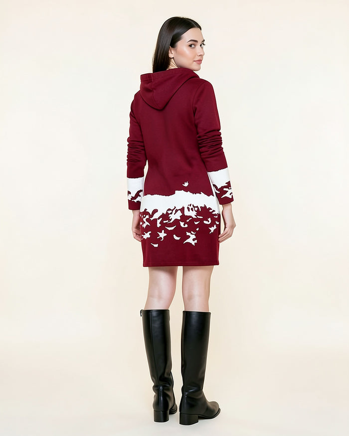 Reindeer Holiday Hoodie Dress