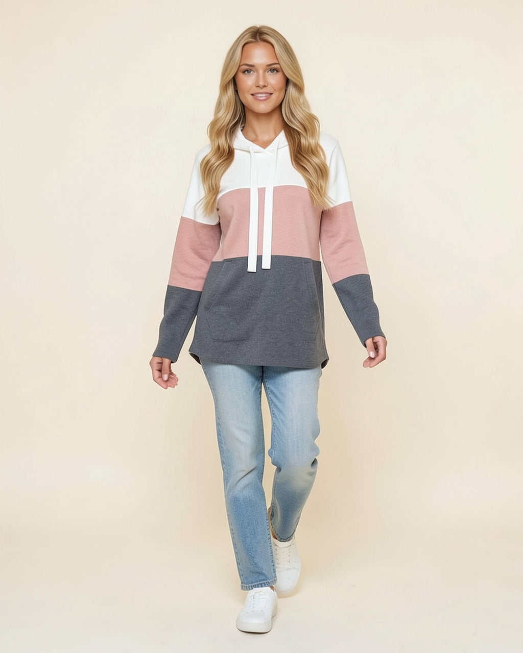 Tri-Tone Collared Hoodie