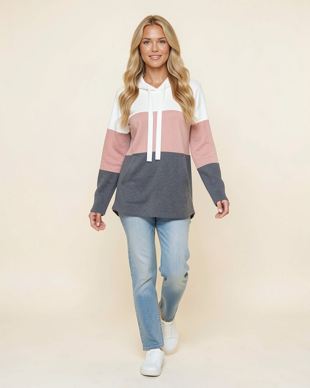 Tri-Tone Collared Hoodie