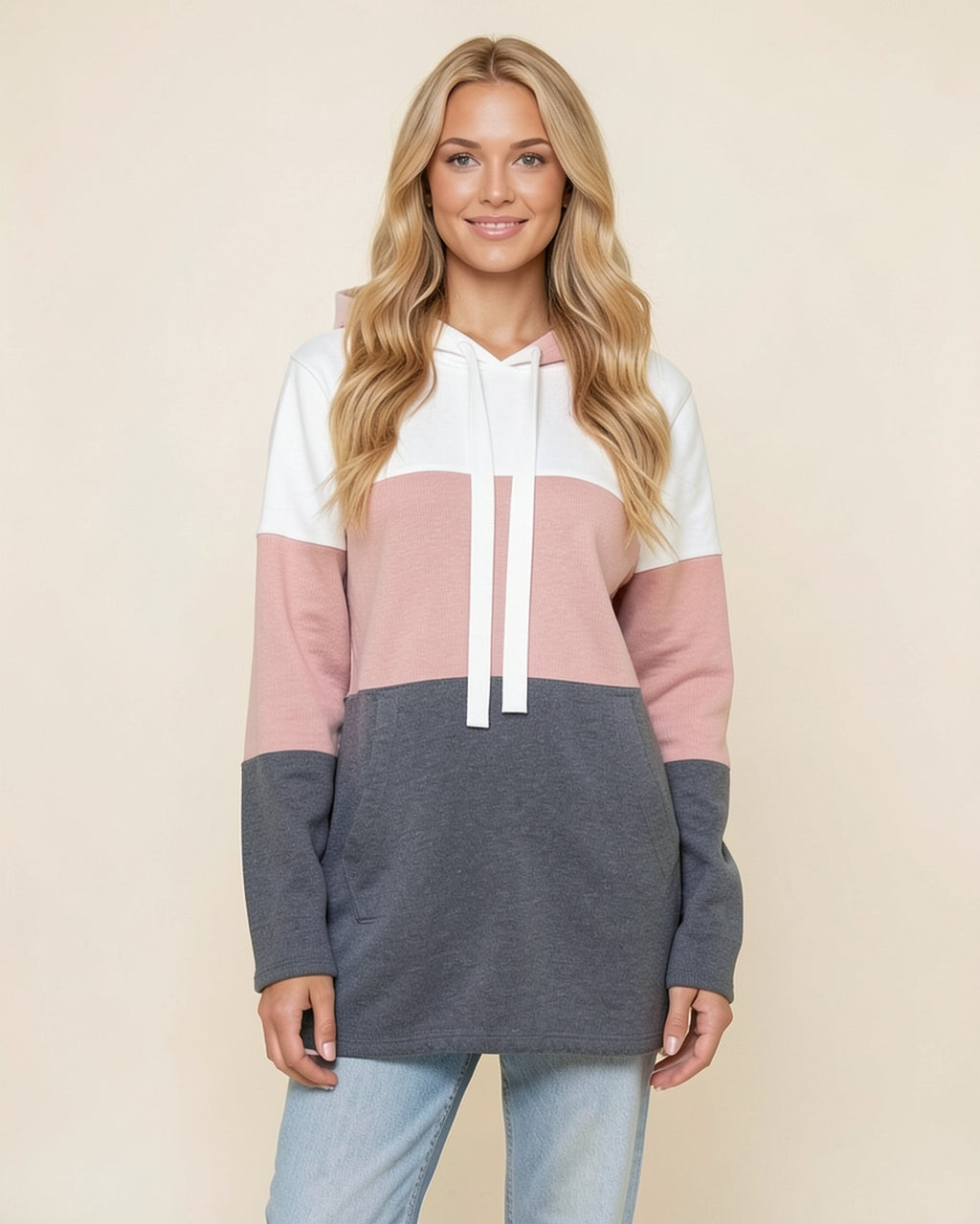 Tri-Tone Collared Hoodie