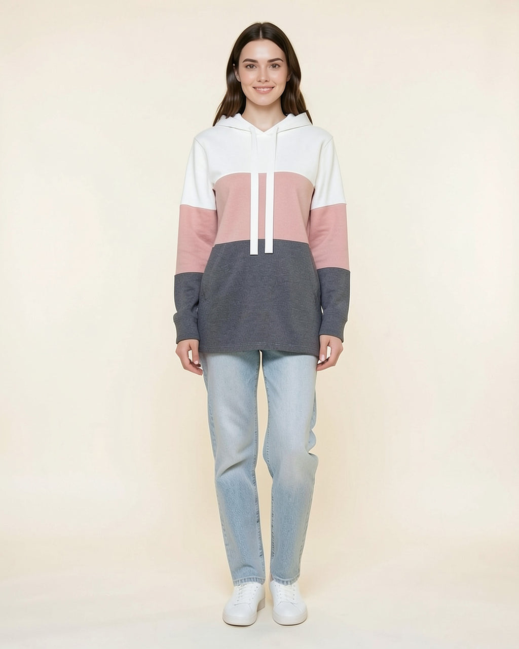 Tri-Tone Collared Hoodie