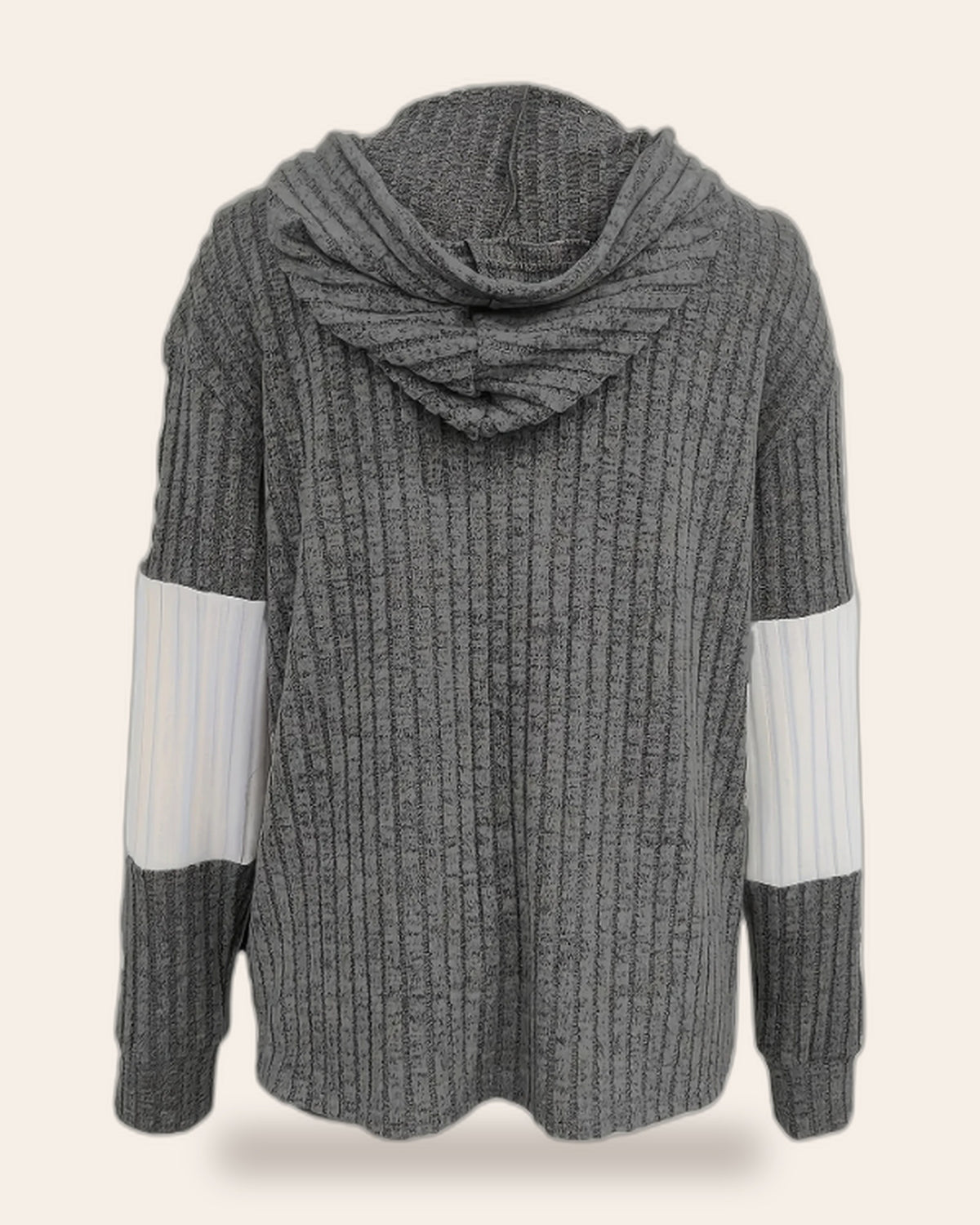 Ribbed Color-Block Zip Cardigan
