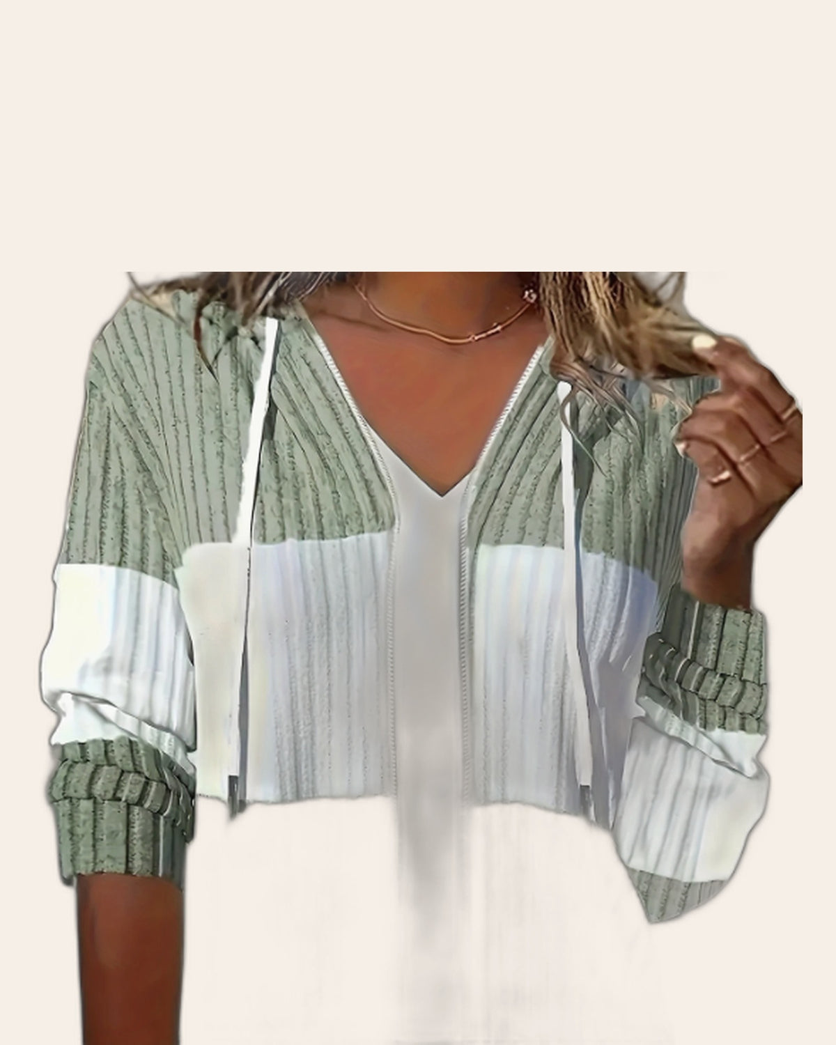 Ribbed Color-Block Zip Cardigan