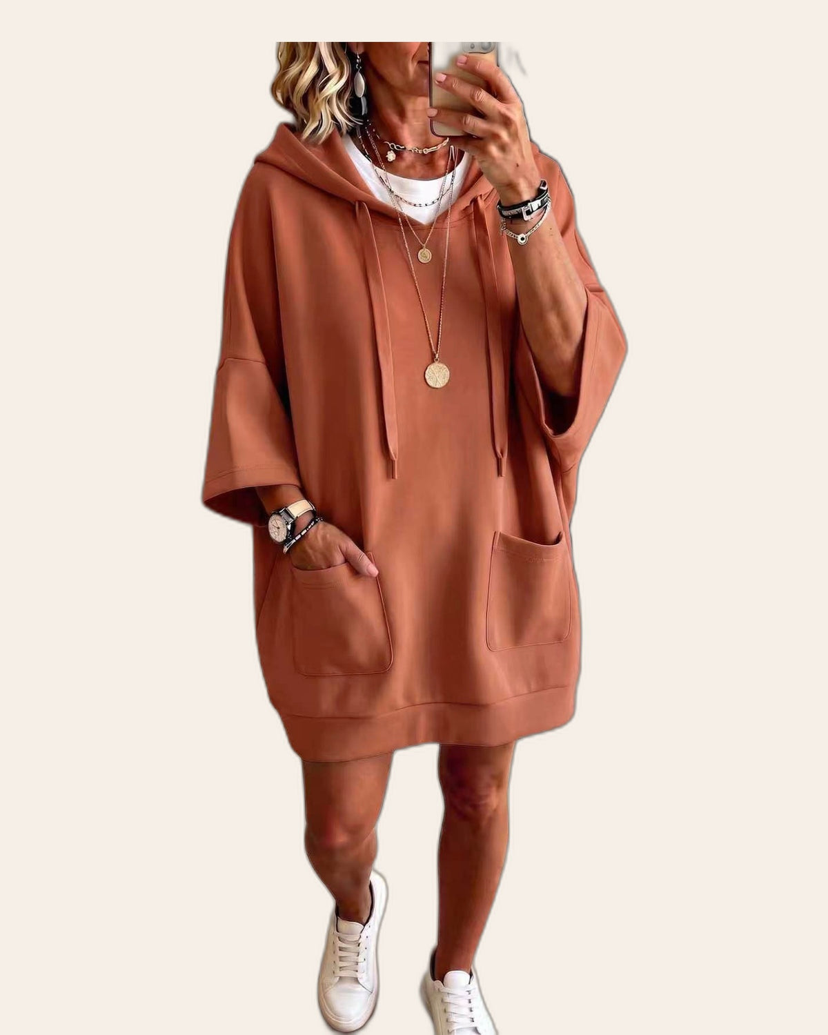Oversized Pocket Hoodie Dress