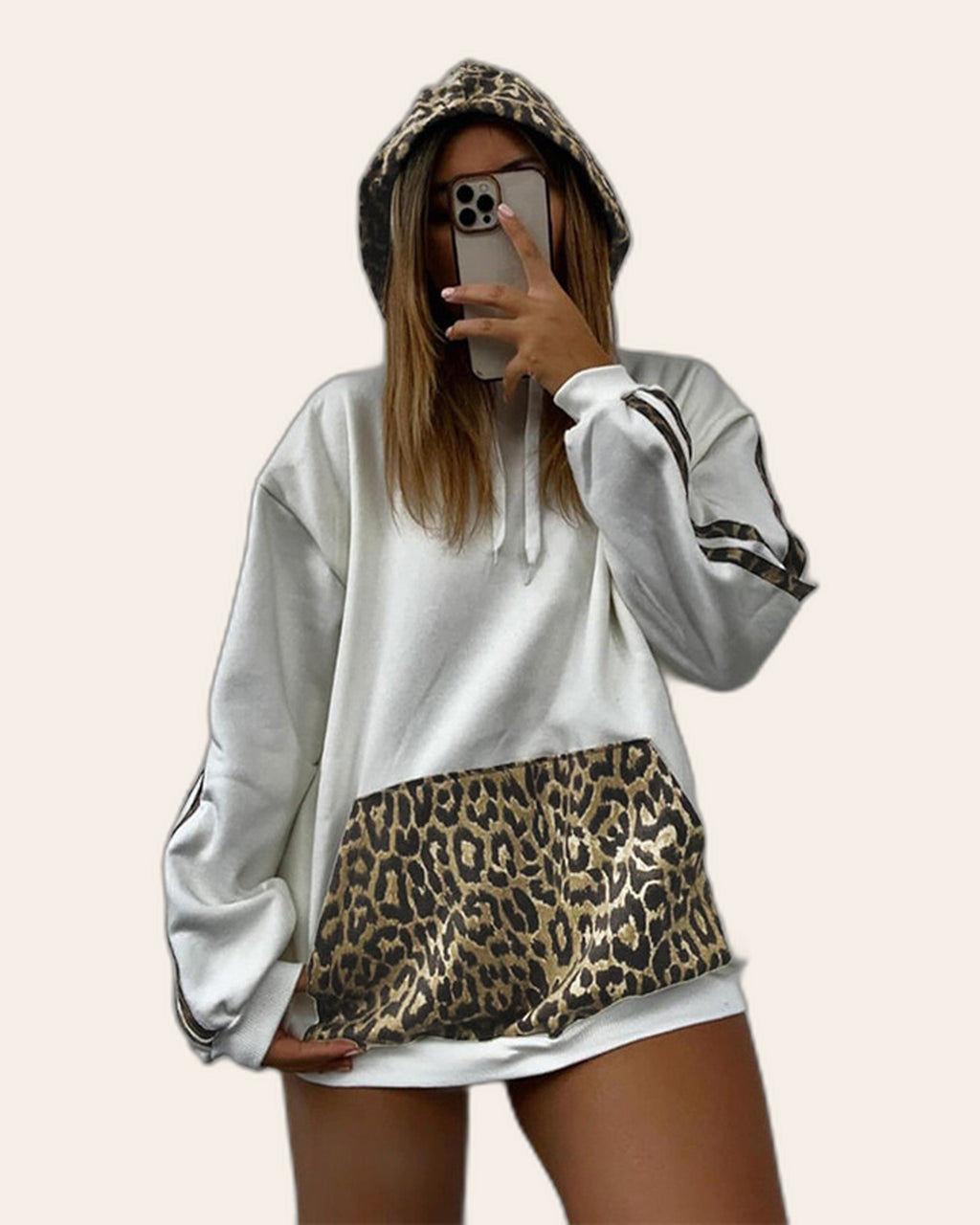 Leopard Pocket Statement Hoodie