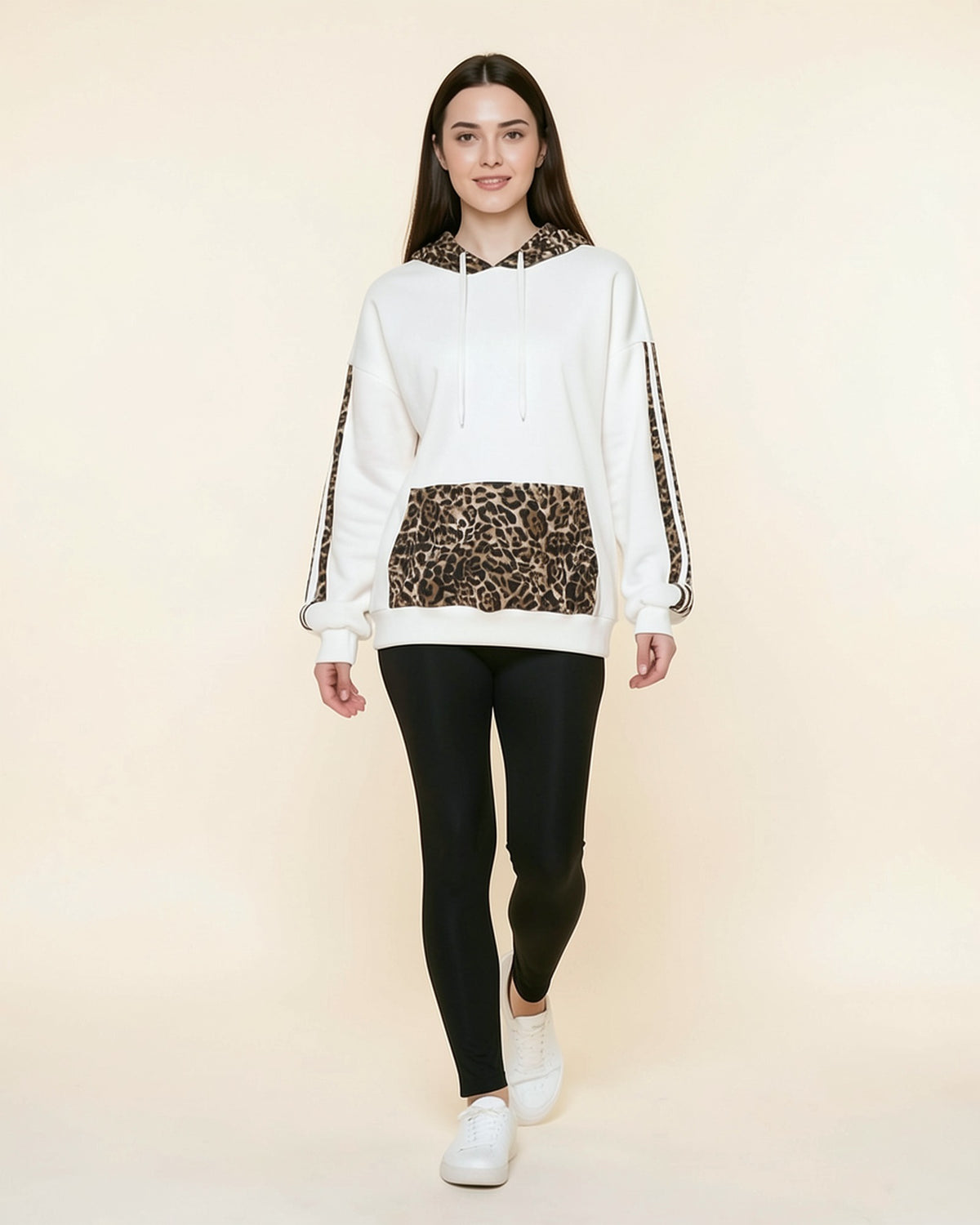Leopard Pocket Statement Hoodie