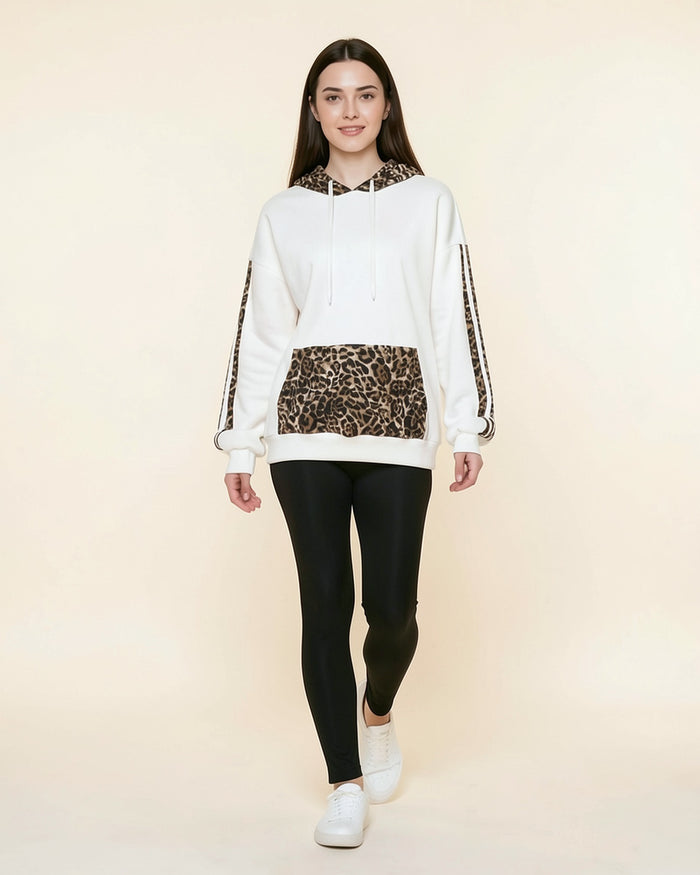 Leopard Pocket Statement Hoodie