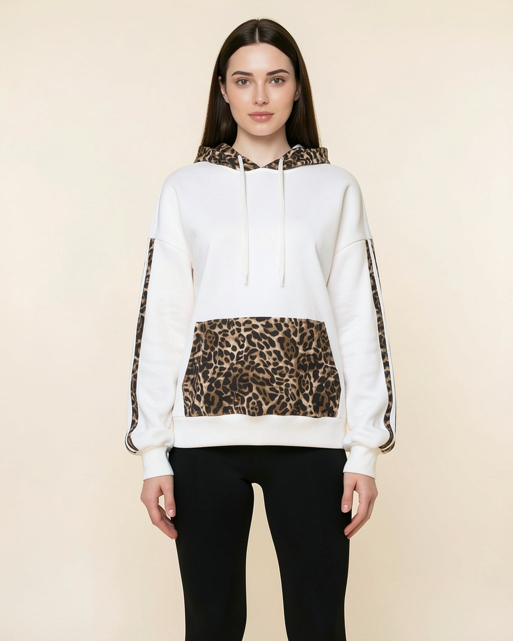 Leopard Pocket Statement Hoodie