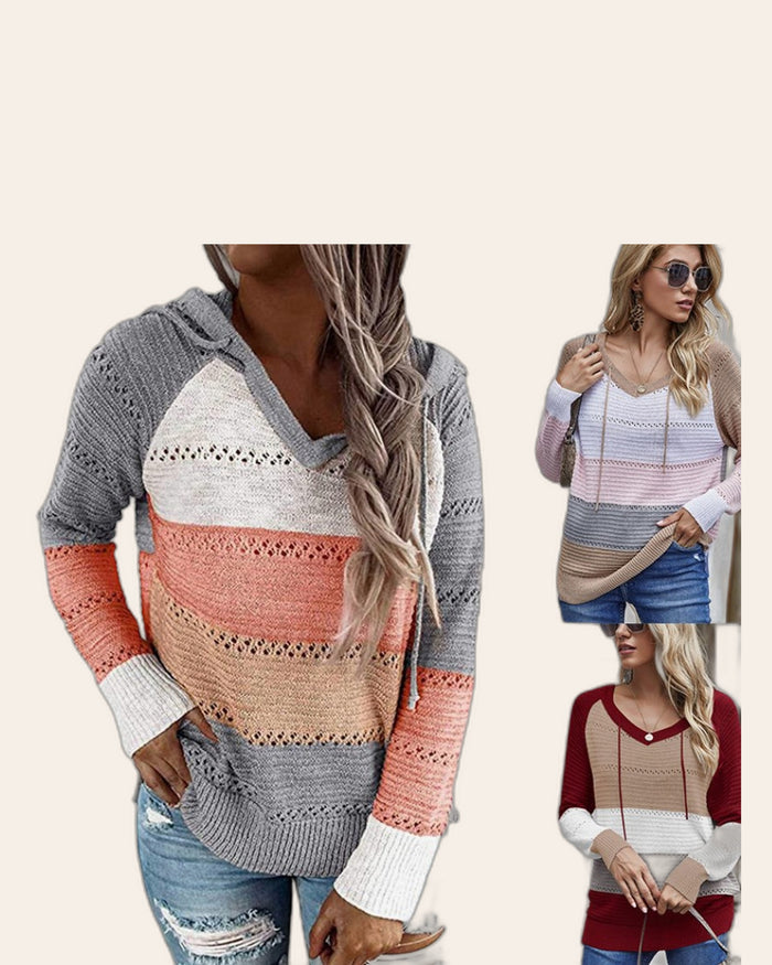 Sunset Stripe Knit Hoodie