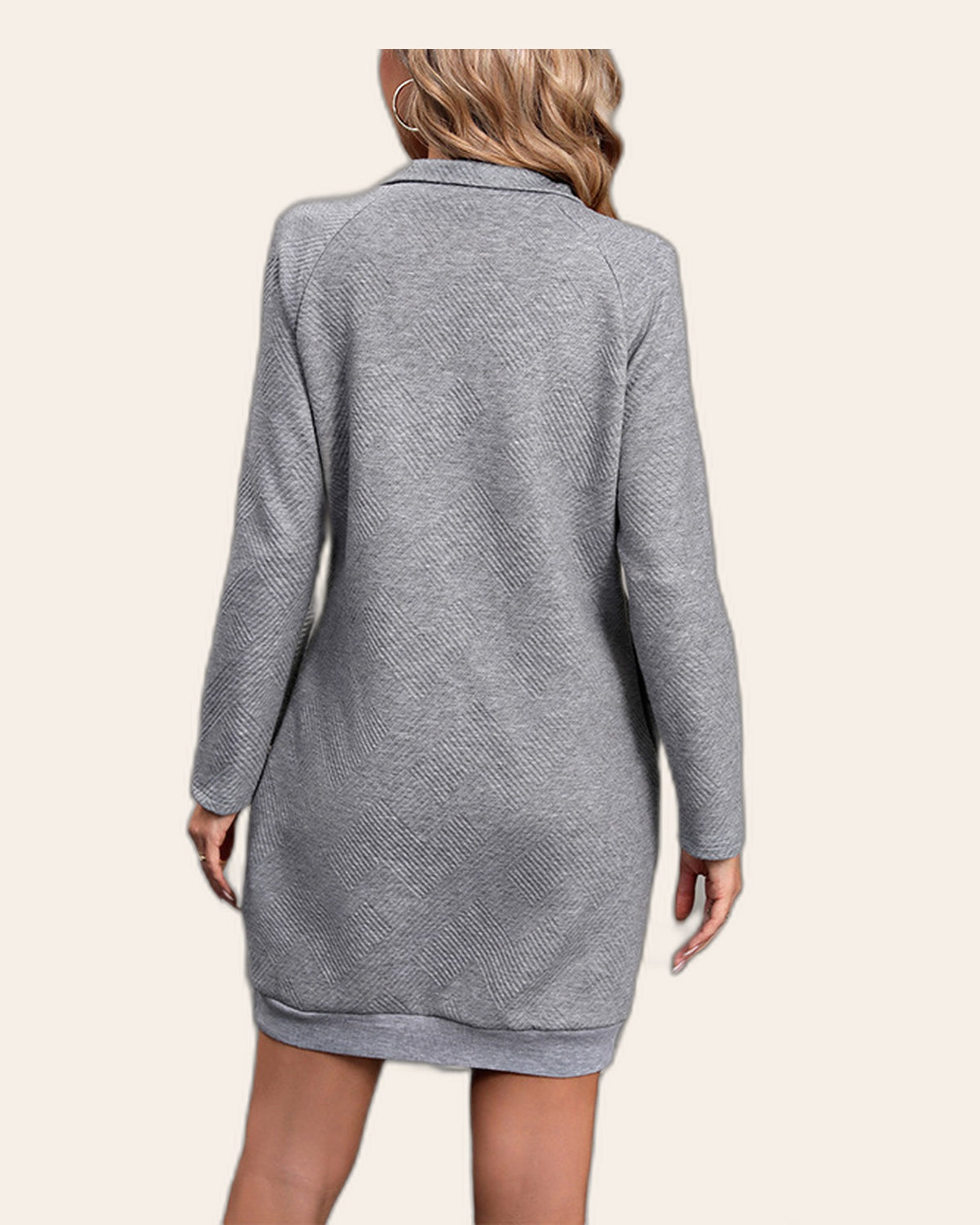 Snap-Collar Sweatshirt Dress