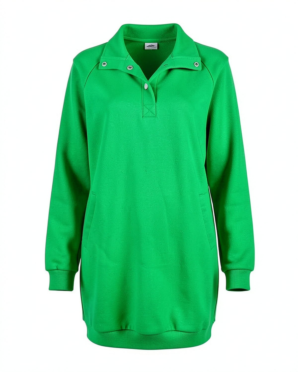 Snap-Collar Sweatshirt Dress