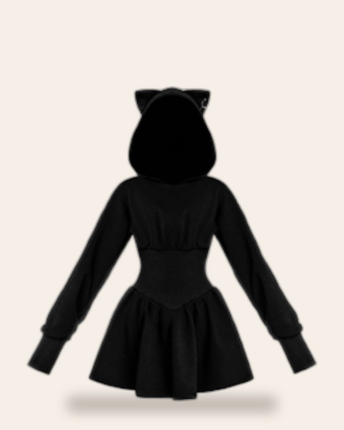 Gothic Cat Ear Hoodie Dress