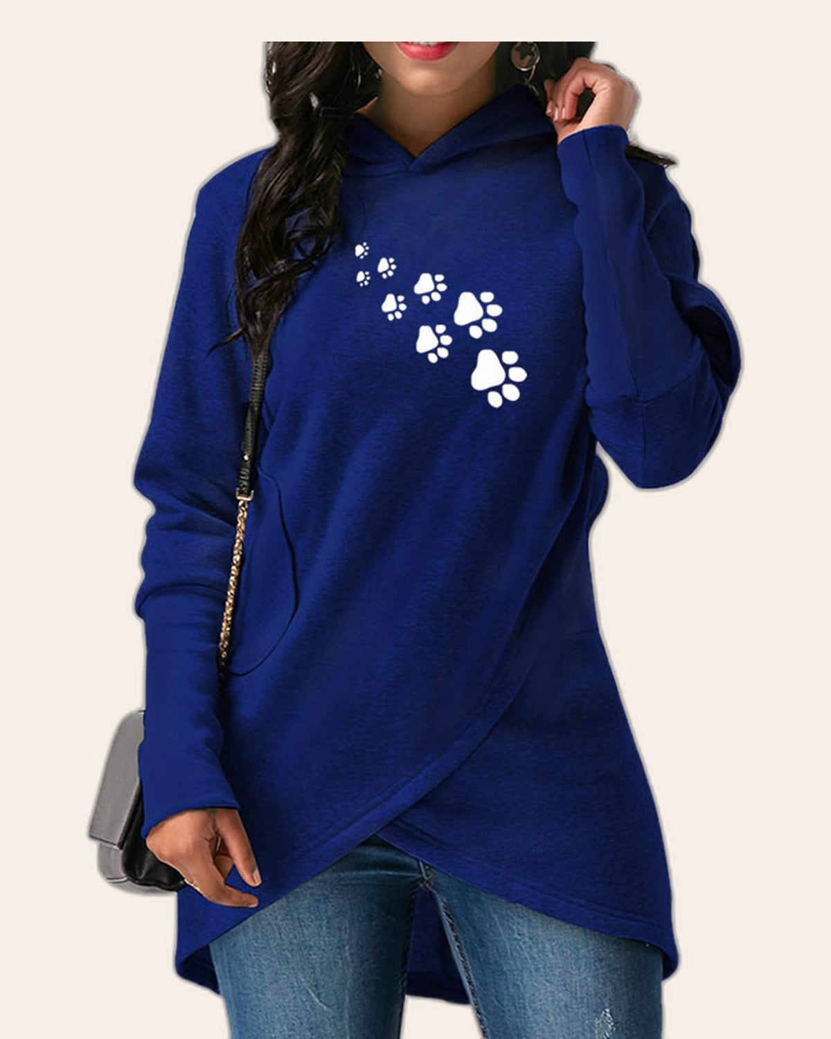 Paw Print Wrap Hoodie